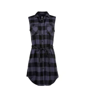 Chemise longue femme Gracey Brandit Noire et grise