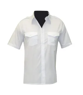 Chemise pilote blanche manches courtes