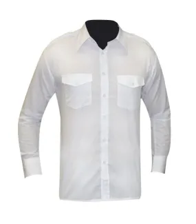 Chemise pilote blanche manches longues
