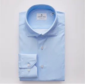 Emanuel Berg - Byron - Chemise manches longues unie Albini 4Flex - Modern Fit - Bleu ple