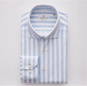 Emanuel Berg - Byron - Chemise manches longues à rayures Albini 4Flex - Modern Fit - Blanc/Bleu
