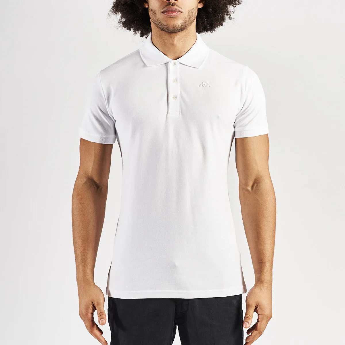Polo Ned Robe di Kappa Blanc Unisexe