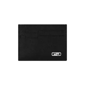 Porte-cartes CC5 en veau Saffiano noir
